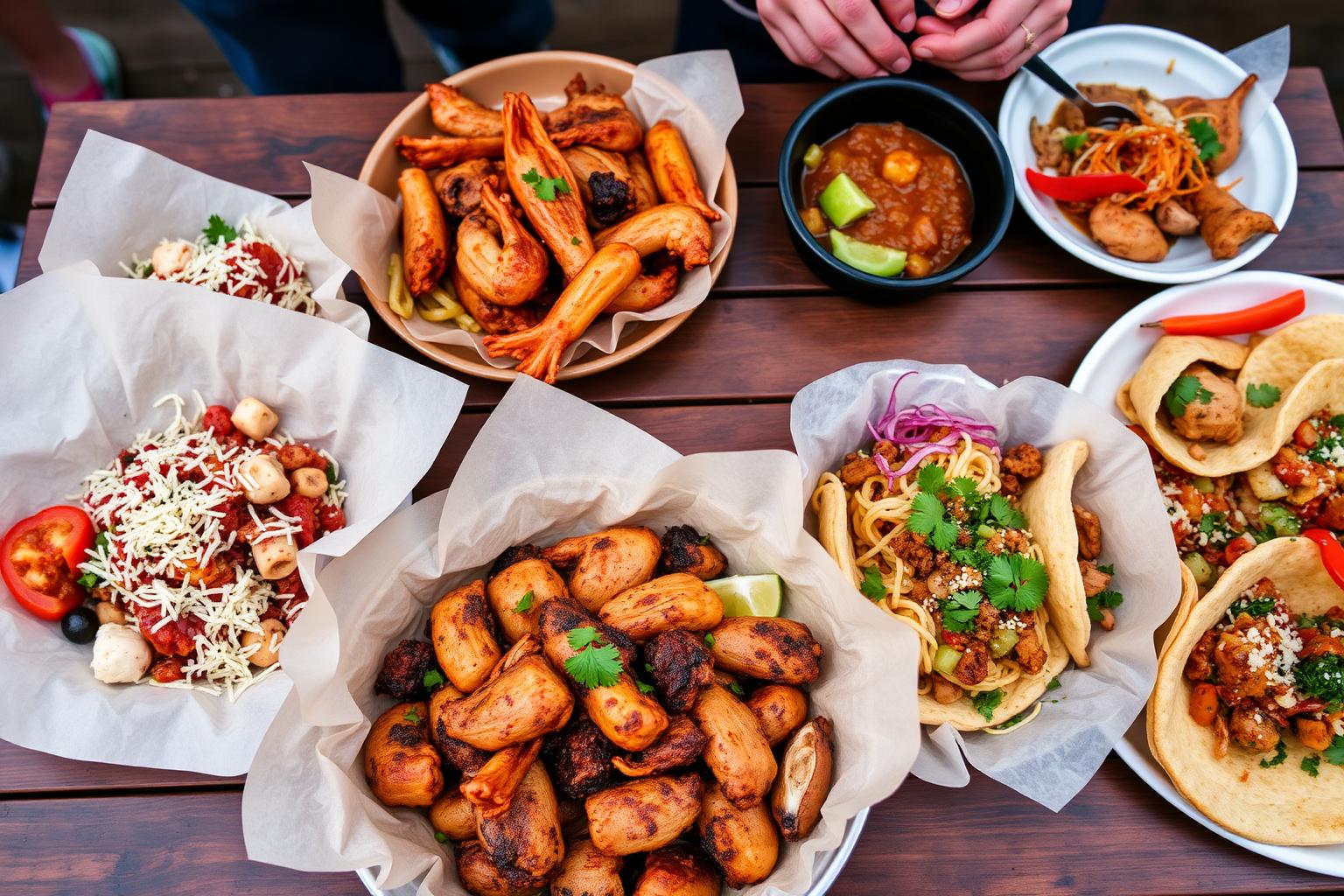 Spread of dishes from across Virginia